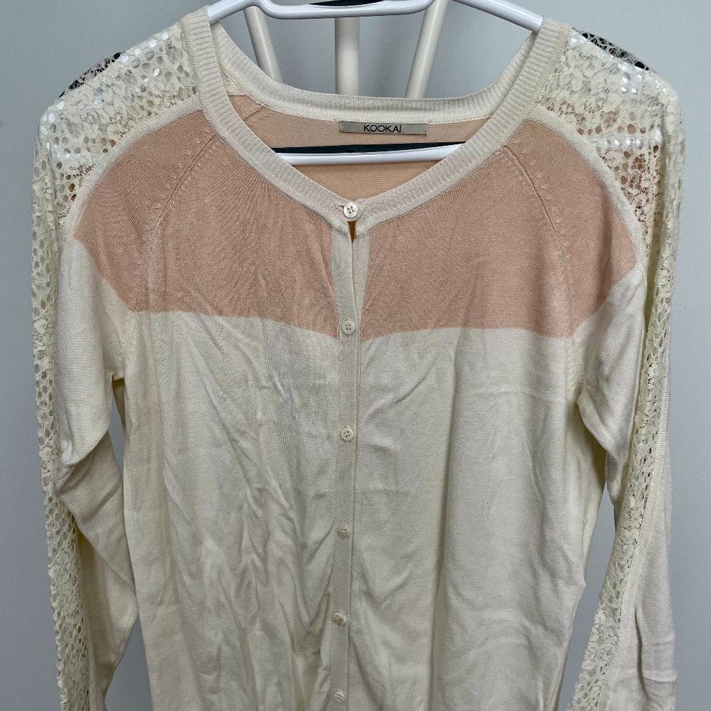 Kookai - Sweater - Size 2 -  Pale orange and off white - GUC